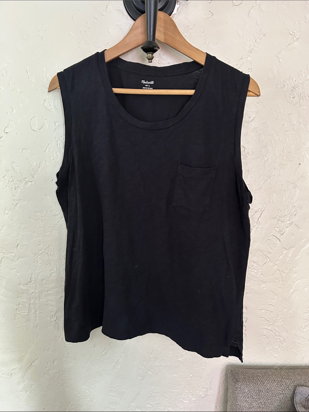 Madewell Pull-On Crew-Neck Pocket Slub Muscle Tee